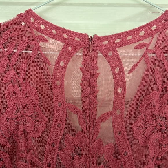 HONEY PUNCH - Lace maxi dress romper embroidered kimono sleeves small bohemian - Picture 9 of 14